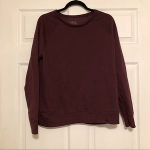 Burgundy Fleece Crew Top